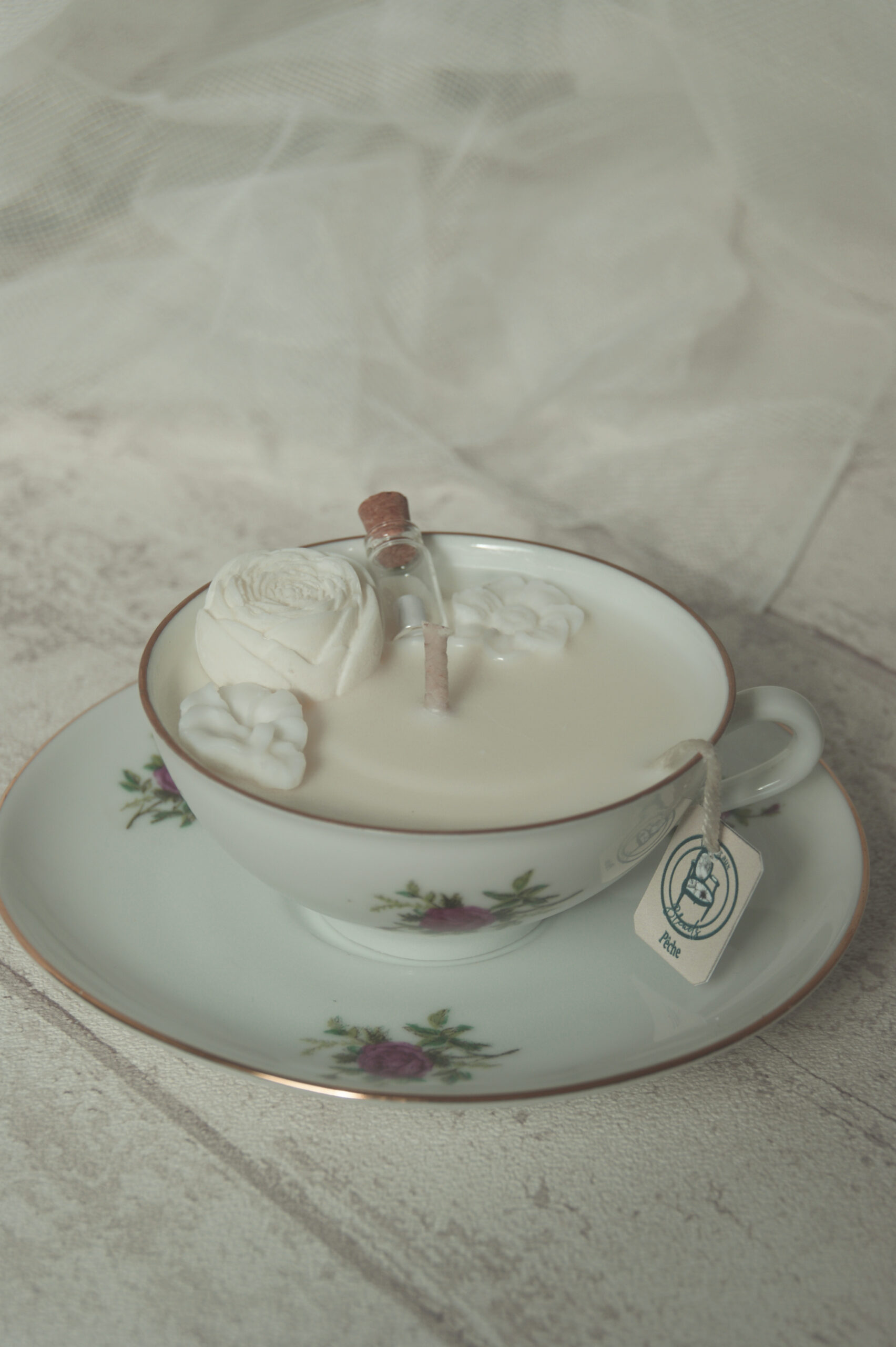 Bougie Fleurie parfumée N°401 – Pêche – Image 2